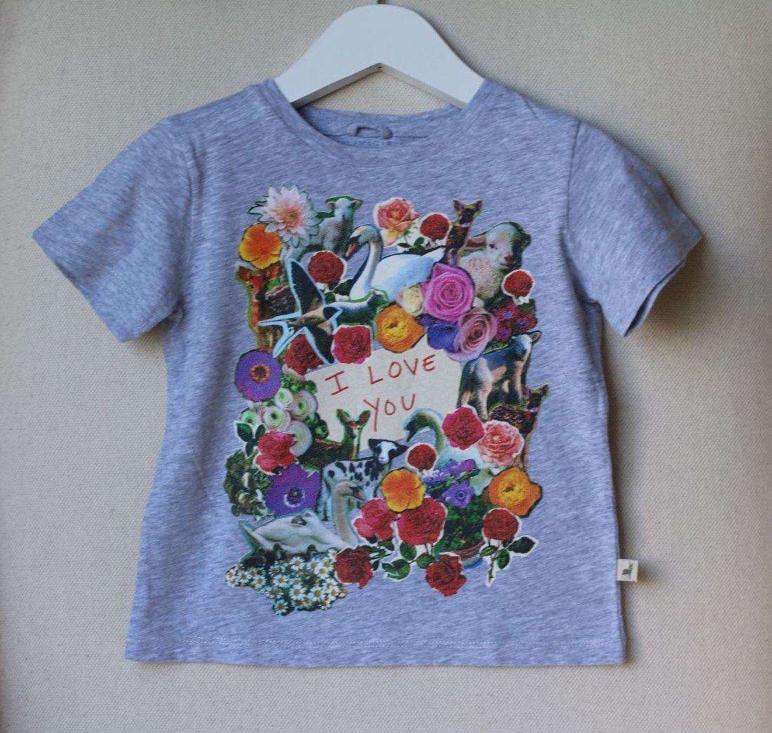 STELLA MCCARTNEY KIDS BABY GIRLS GREY ARLO FLOWERS AND ANIMALS TOP 3 YEARS