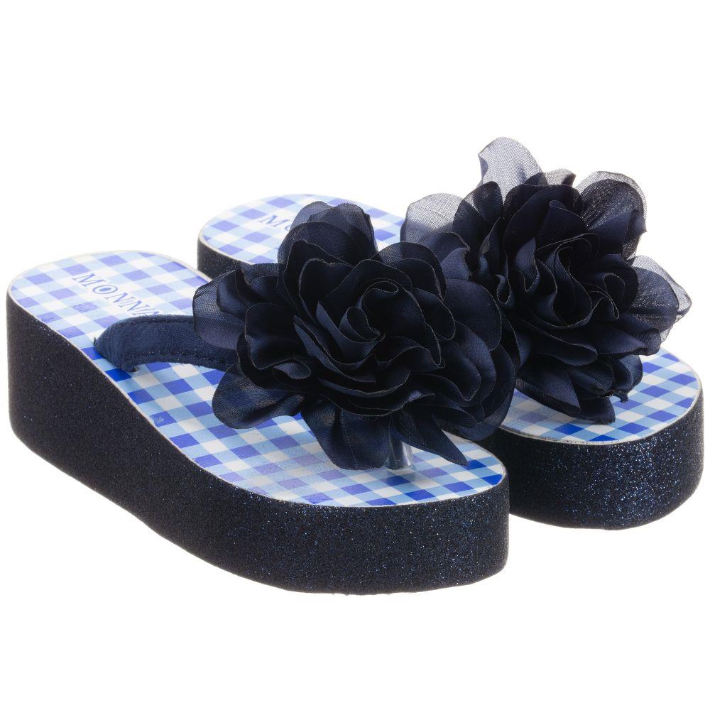 MONNALISA KIDS GIRLS GLITTER PLATFORM FLIP FLOPS EU 28 UK 10