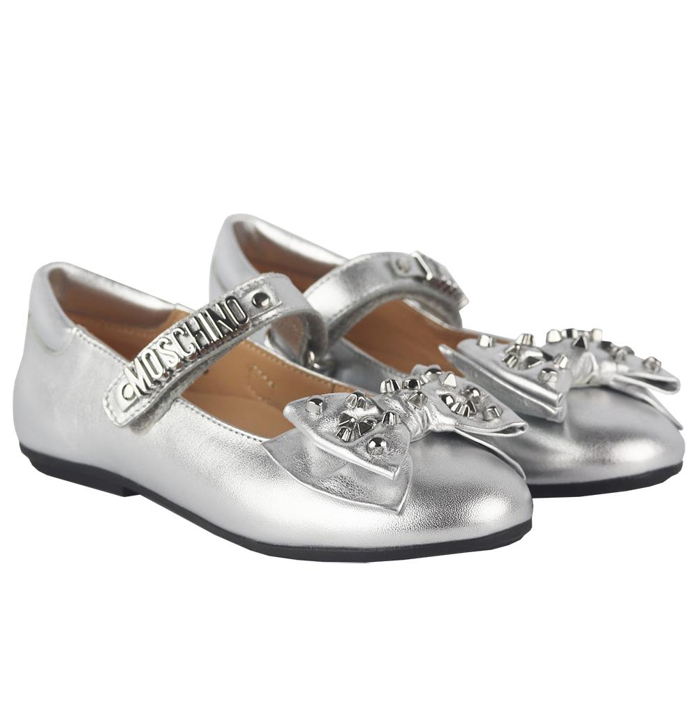 MOSCHINO KIDS GIRLS STUDDED LEATHER SHOES EU 28 UK 10