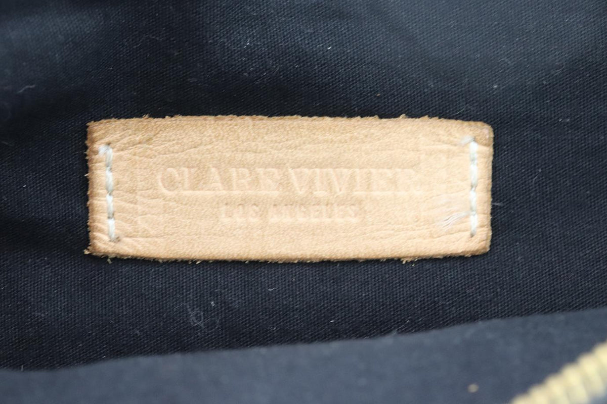 CLAIRE VIVIER LEOPARD PRINT CALF HAIR POUCH