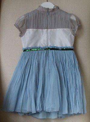 GUCCI HARRODS EXCLUSIVE BABY GIRLS BLUE SILK CHIFFON BUTTERFLY DRESS 4 YEARS
