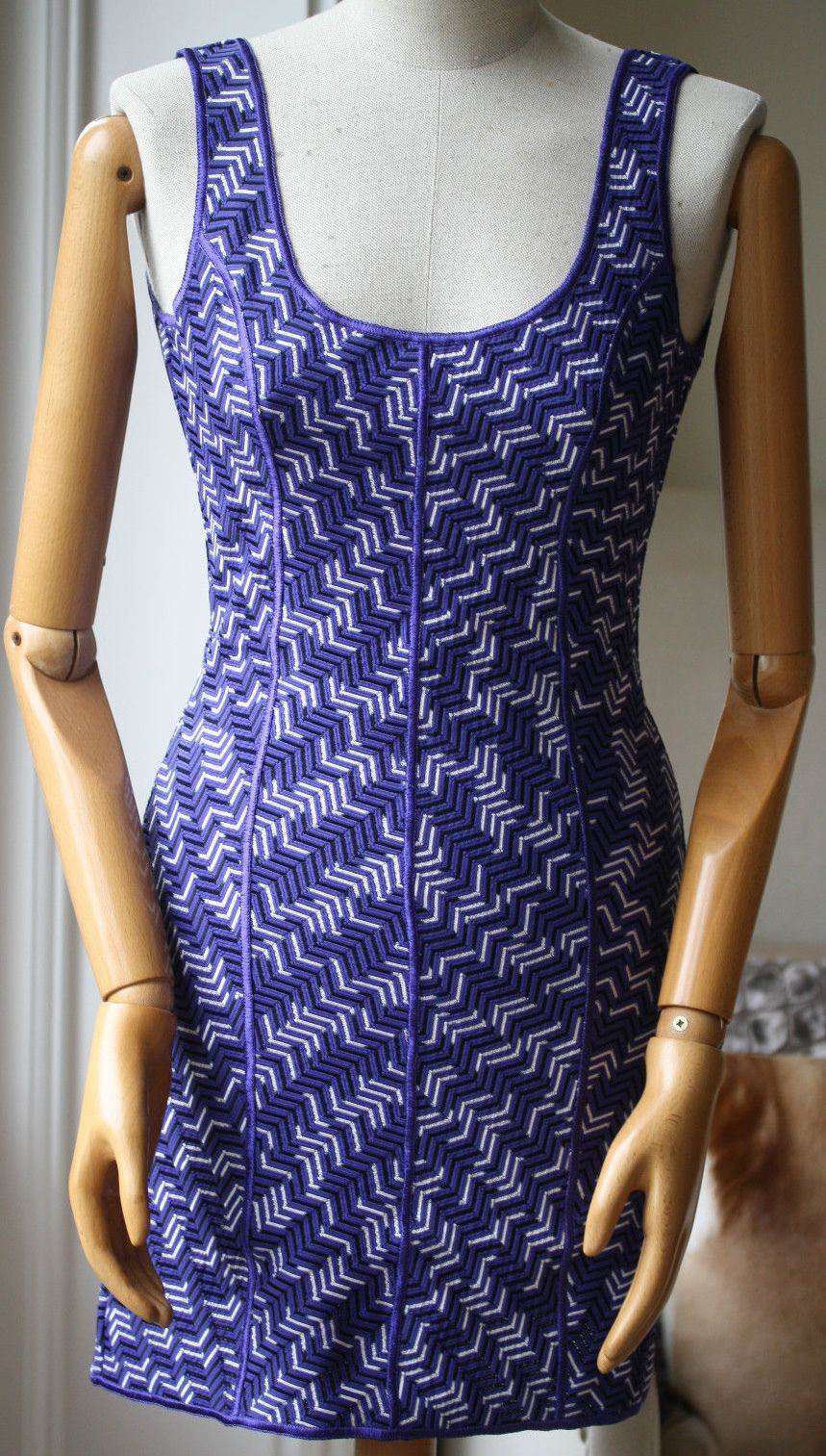 MISSONI MARE ZIGZAG PURPLE BACKLESS SWIM DRESS IT 40 UK 8