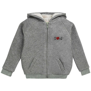 BONPOINT KIDS GIRLS SHERPA LINED COTTON HOODIE 6 YEARS