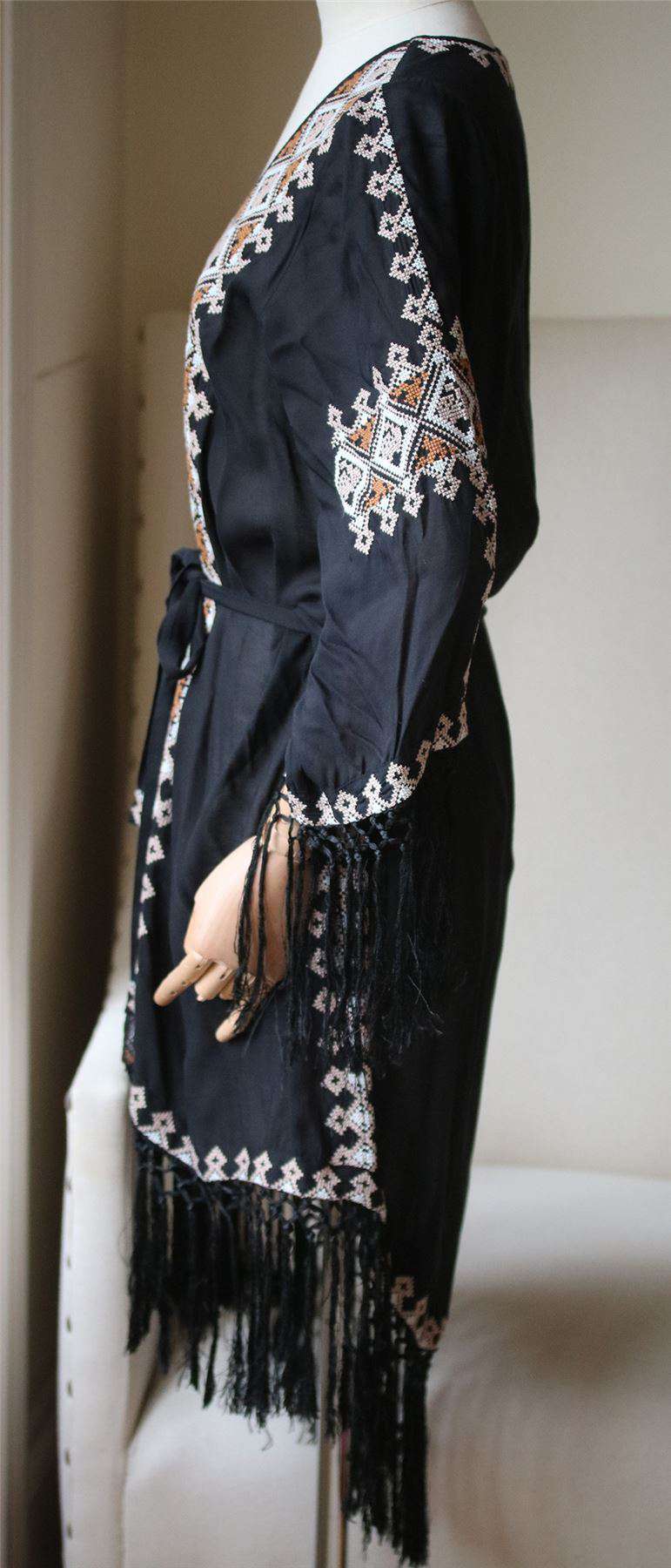 MELISSA ODABASH NIC EMBROIDERED KIMONO KAFTAN ONE SIZE