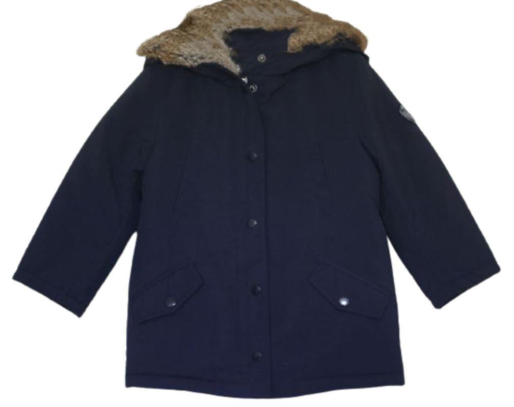 BONPOINT GIRLS NAVY BLUE FLAKE PARKA JACKET 4 YEARS