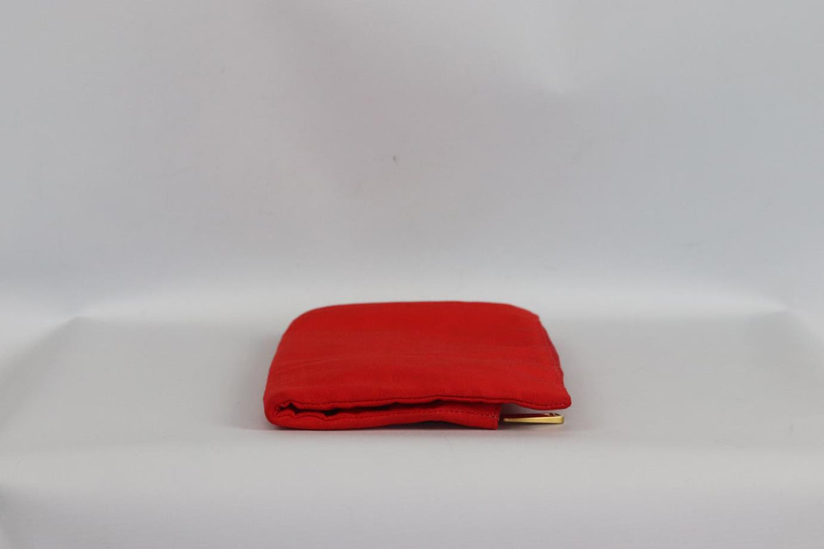 FENDI CHAMELEON FF JACQUARD GROSGRAIN CLUTCH