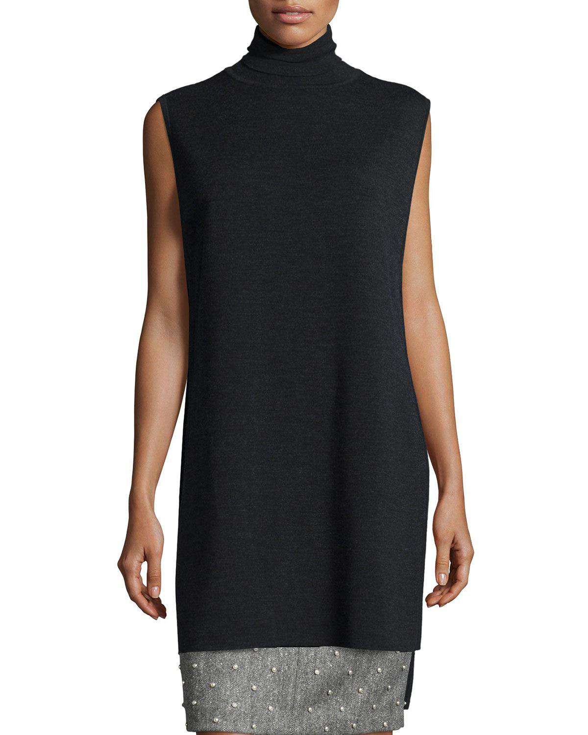 ADAM LIPPES SLEEVELESS DOUBLE FACED MERINO WOOL TUNIC TOP SMALL