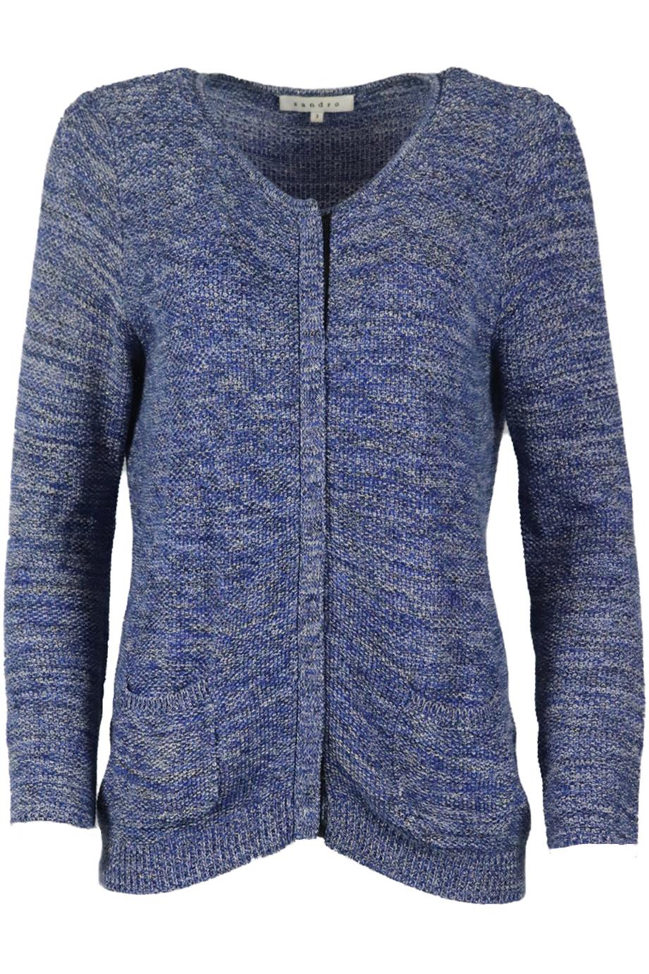 SANDRO LINEN AND COTTON BLEND JACKET