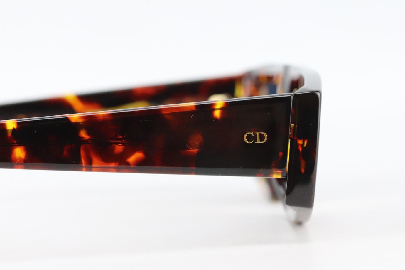 CHRISTIAN DIOR DIORPOWER RECTANGLE FRAME TORTOISESHELL ACETATE SUNGLASSES