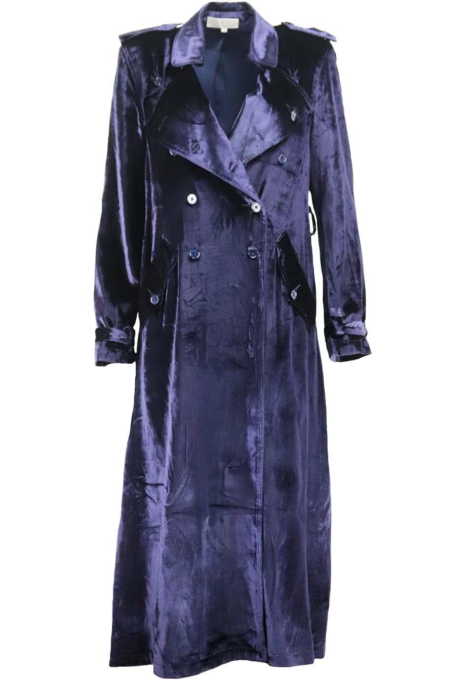 FLEUR DU MAL DOUBLE BREASTED VELVET TRENCH COAT US 6 UK 10