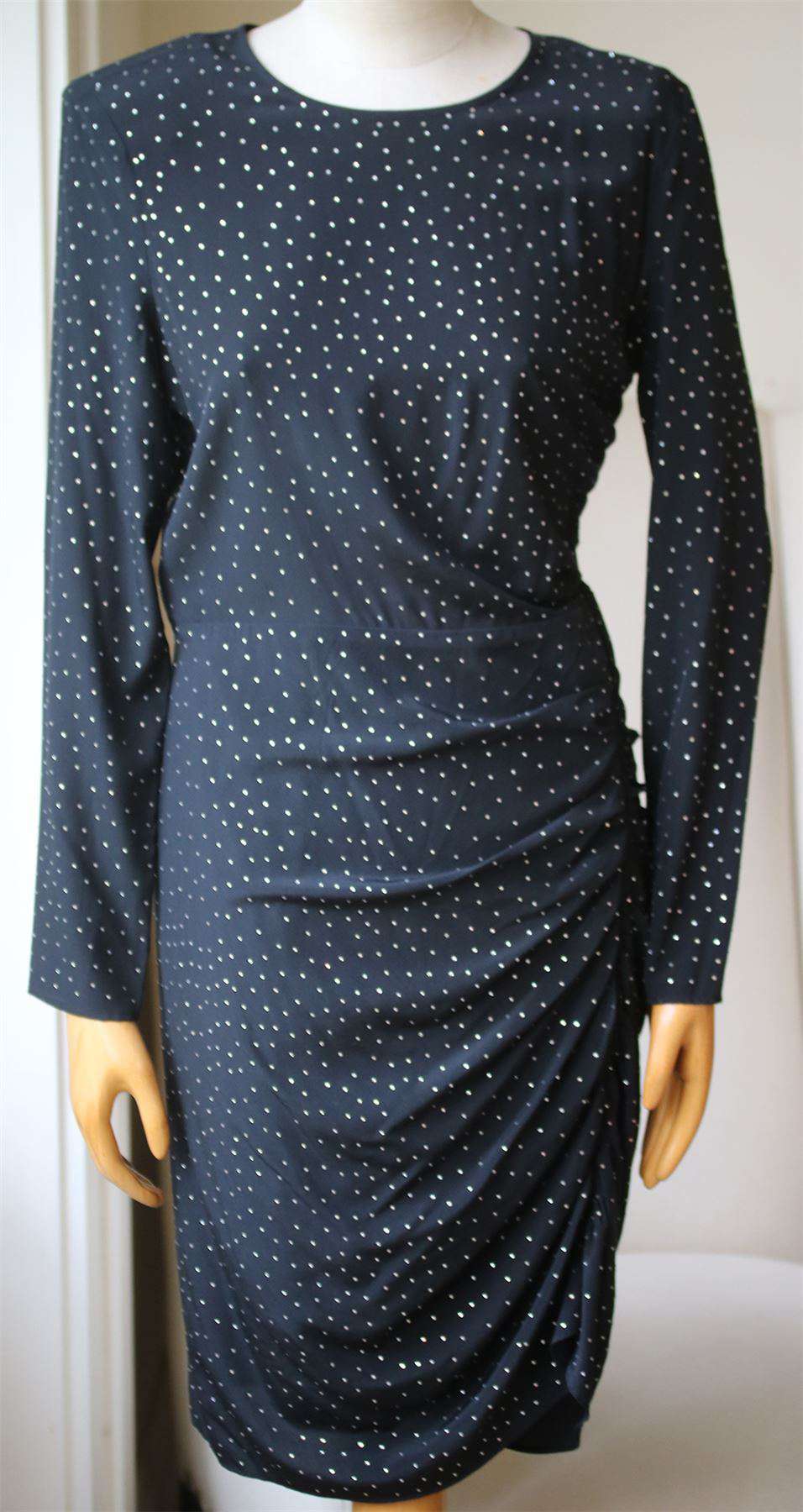VERONICA BEARD AMARA CRYSTAL EMBELLISHED RUCHED MINI DRESS US 8 UK 12