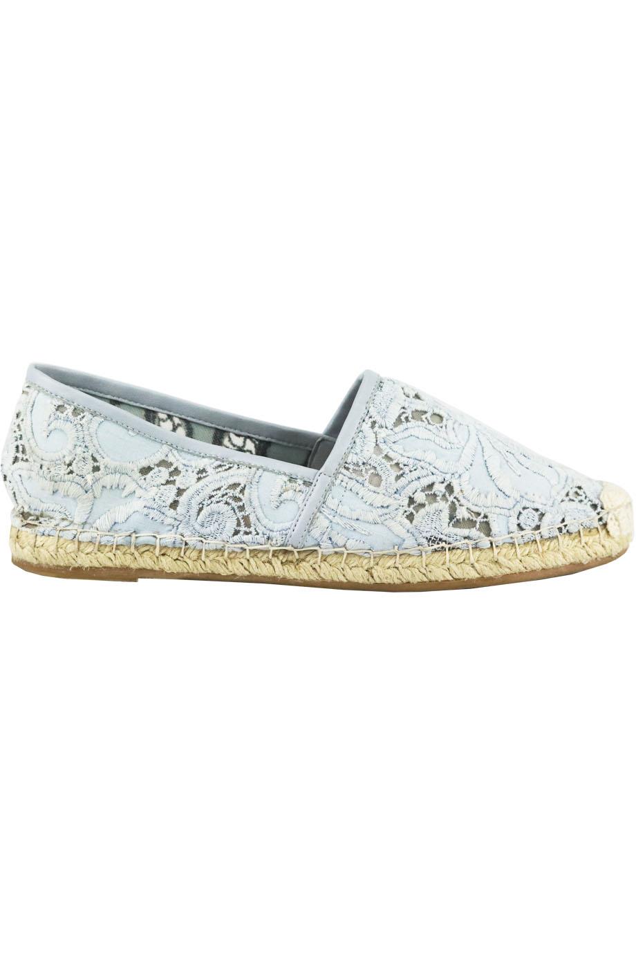 ERMANNO SCERVINO LEATHER TIMMED CORDED LACE ESPADRILLES EU 38 UK 5 US 8