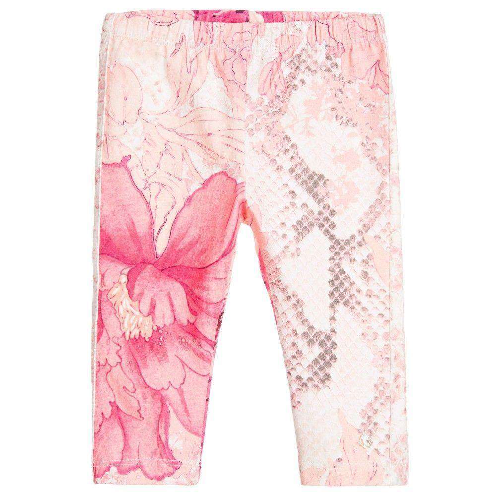 ROBERTO CAVALLI BABY GIRLS KYOTO PINK LEGGINGS 2 YEARS
