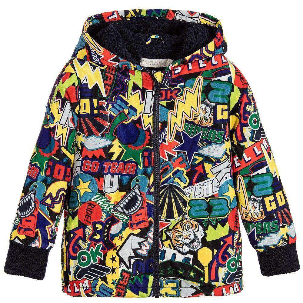STELLA MCCARTNEY KIDS BABY BOYS STICKER PRINT SCOUT JACKET 18 MONTHS