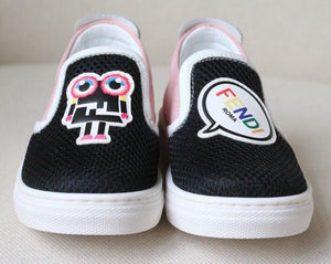 FENDI BABY GIRLS SILVER LOGO SHOES EU 25 UK 8
