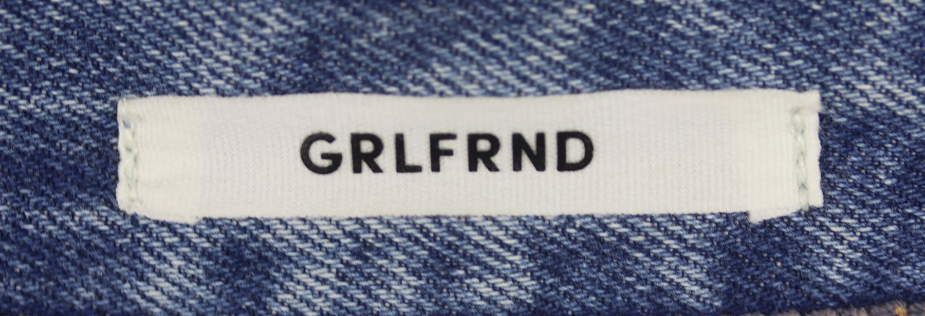 GRLFRND CINDY FLORAL EMBROIDERED DISTRESSED DENIM SHORTS W25 UK 6/8