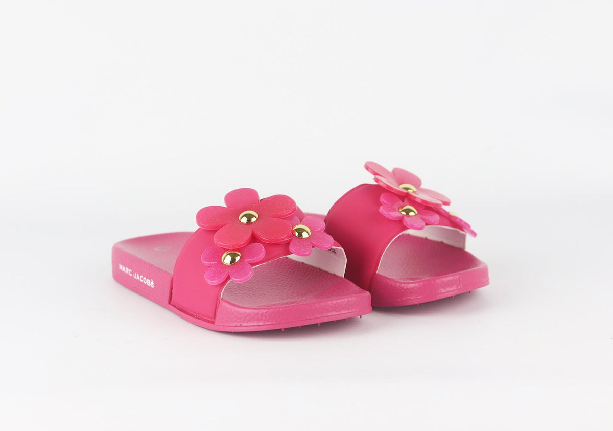 LITTLE MARC JACOBS KIDS GIRLS FLORAL RUBBER SLIDES EU 30 UK 12