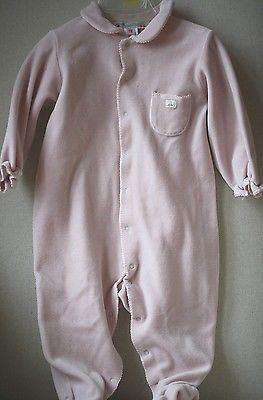 BONPOINT BABY PINK VELOUR BABYGROW 12 MONTHS