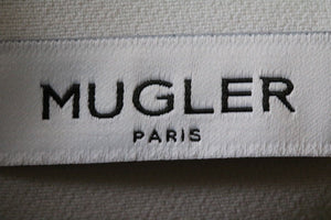 MUGLER COLD SHOULDER CONTRAST MINI DRESS FR 38 UK 10