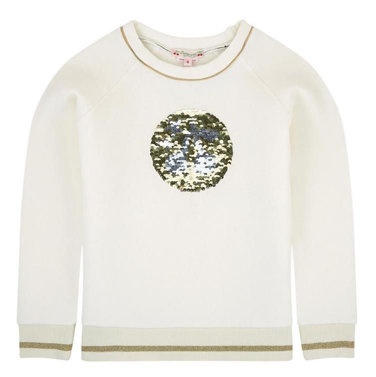 BONPOINT KIDS GIRLS SEQUIN EMBELLISHED COTTON SWEATSHIRT 6 YEARS