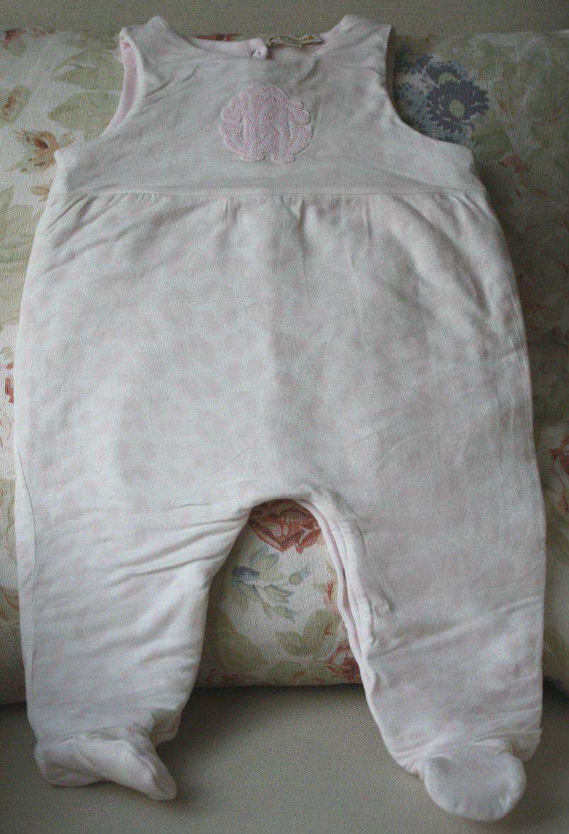 ROBERTO CAVALLI BABY PINK LEOPARD PADDED BABYGROW 9 MONTHS