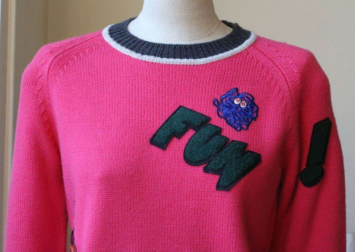 MIRA MIKATI FUN PATCHED SWEATER SMALL