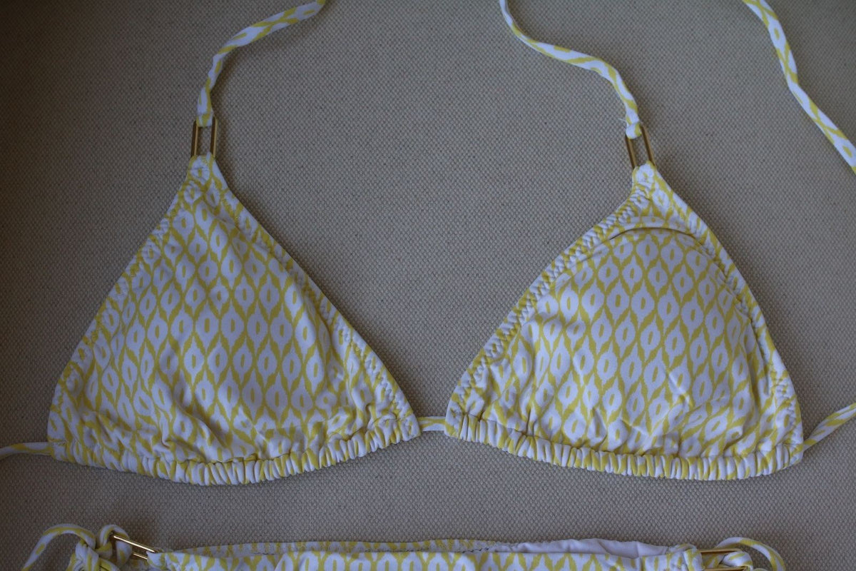 MELISSA ODABASH CANCUN YELLOW PRINT BIKINI UK 10/14