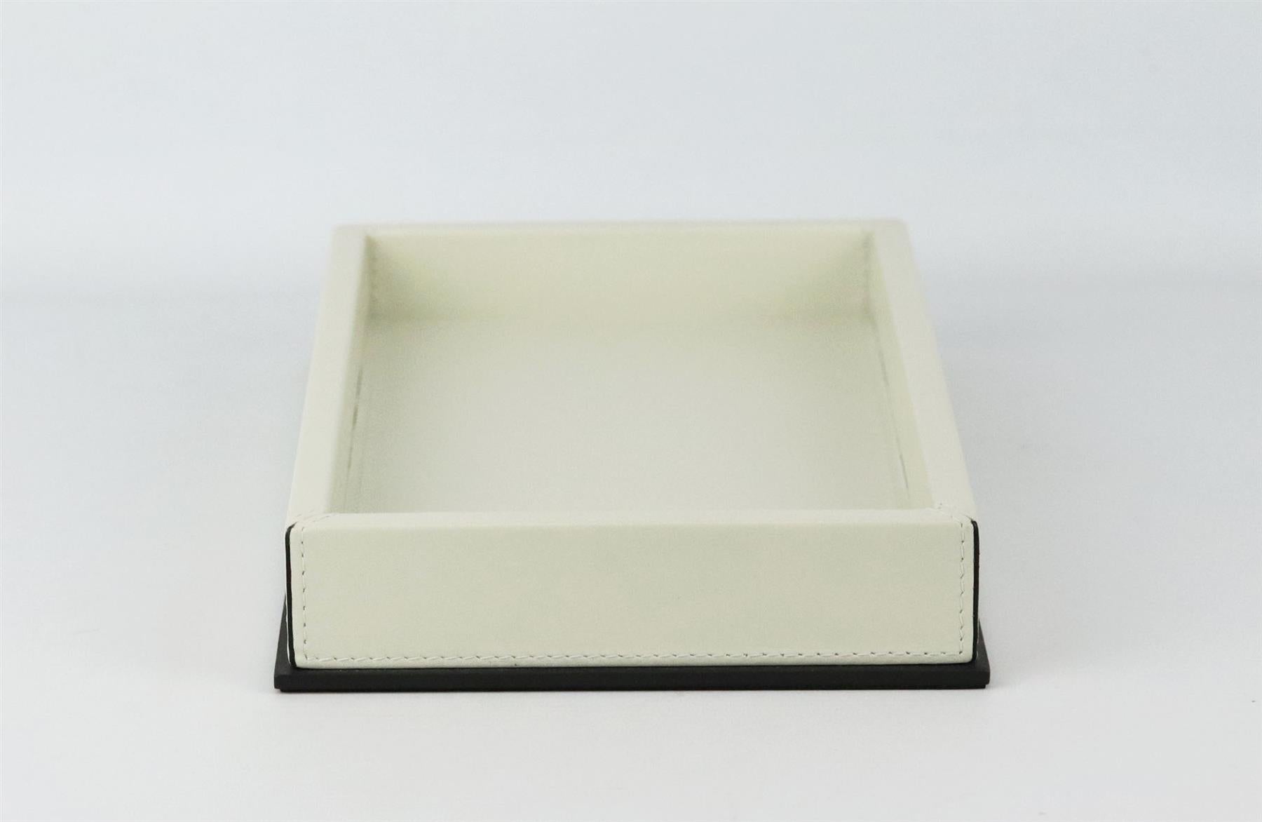 GIOBAGNARA BRONZE AND LEATHER RECTANGLE TRAY