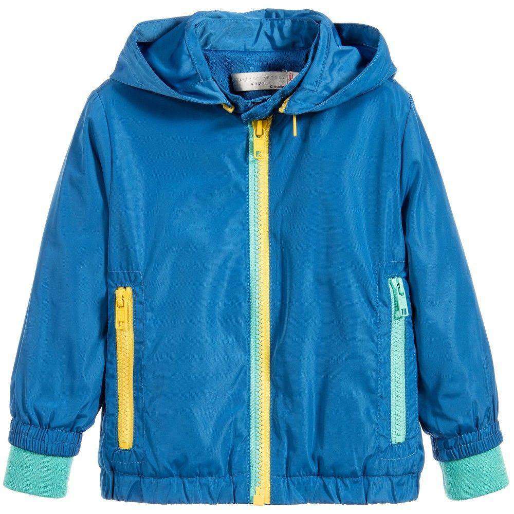 STELLA MCCARTNEY KIDS BABY BLUE LIGHTWEIGHT HOODED SCOUT JACKET 12 MONTHS