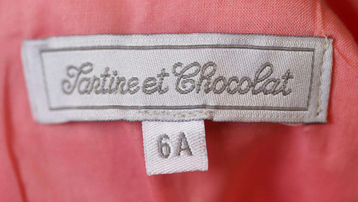 TARTINE ET CHOCOLAT KIDS GIRLS RUFFLE COTTON DRESS 6 YEARS