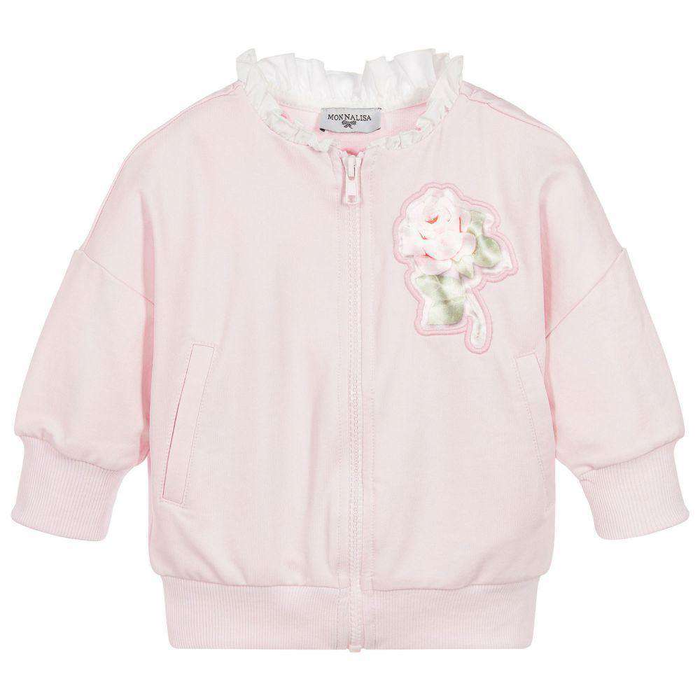 MONNALISA BIMBA GIRLS PINK ZIP-UP TOP 4 YEARS