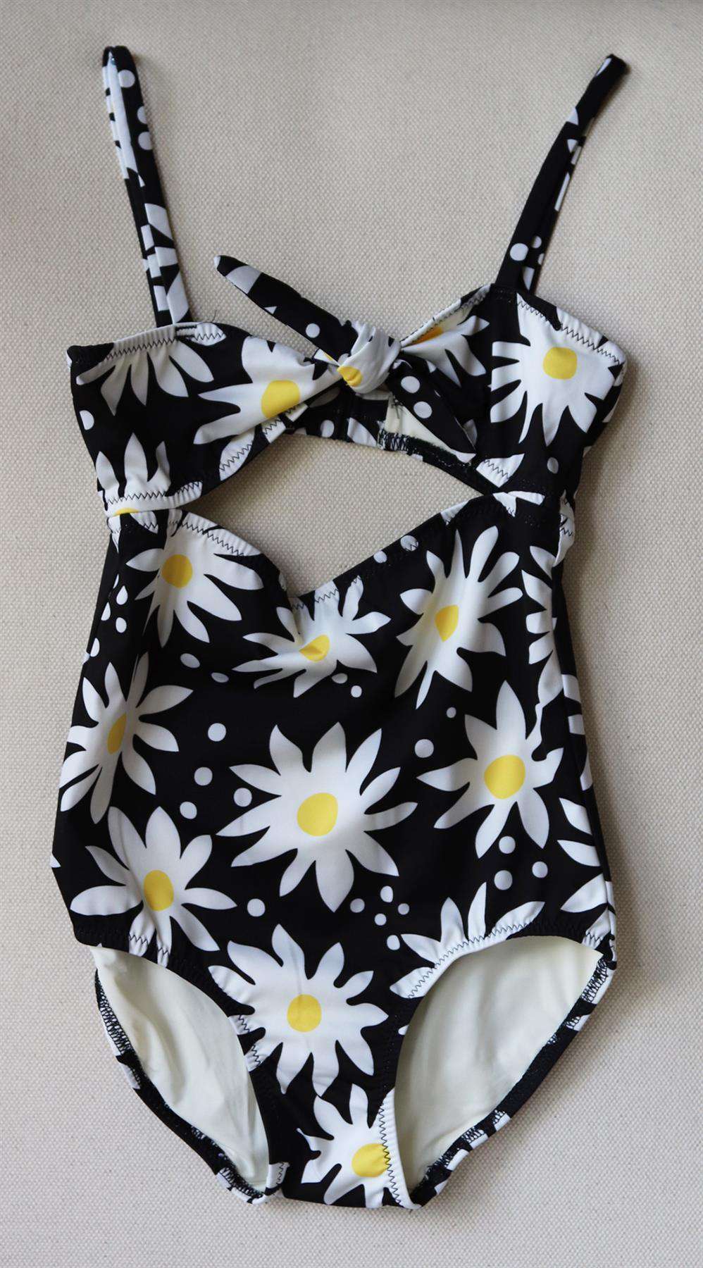 SOLID AND STRIPED KIDS GIRLS FLORAL SWIMSUIT 6 YEARS