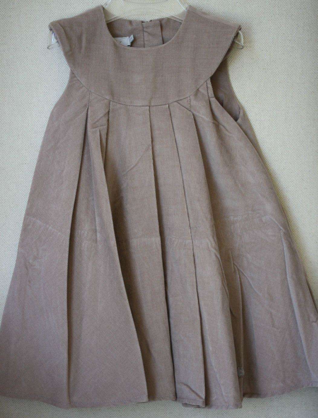 BABY DIOR TAUPE CORDUROY DRESS WITH BLOOMERS 24 MONTHS