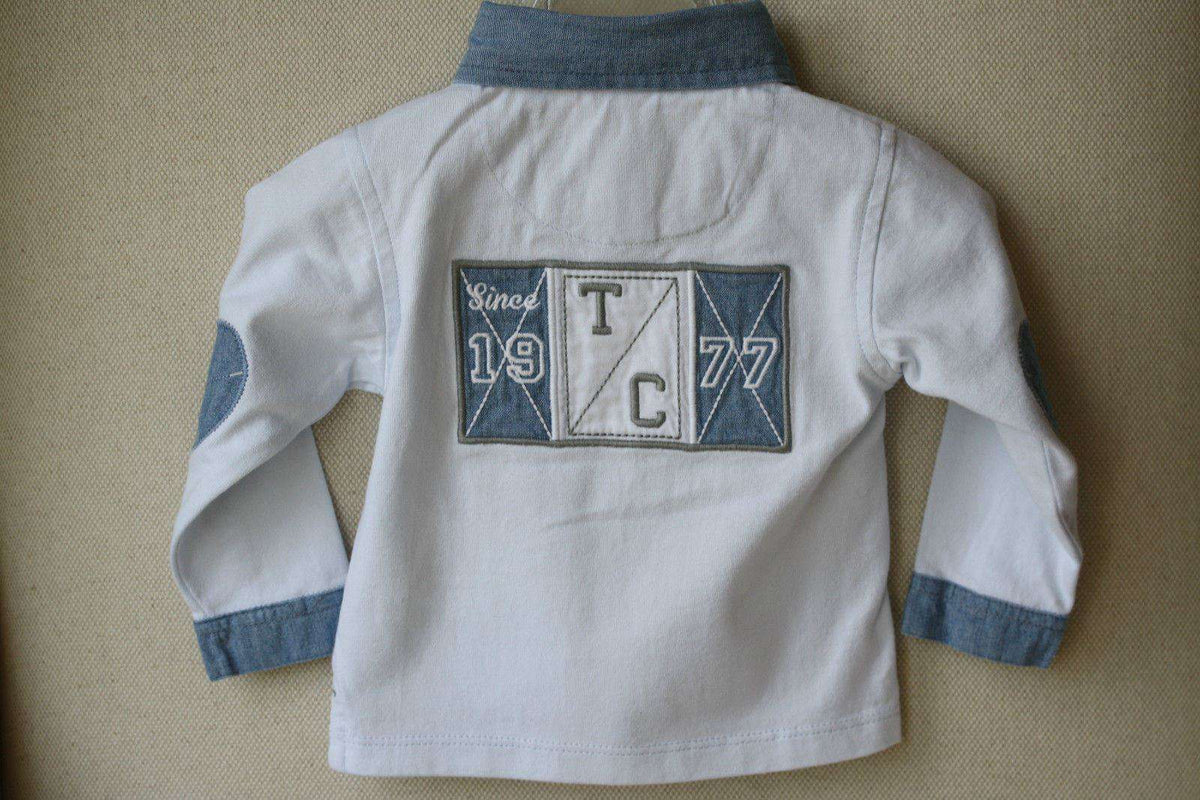 TARTINE ET CHOCOLAT BABY BLUE POLO SHIRT 3 MONTHS