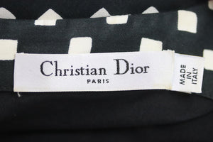 CHRISTIAN DIOR PRINTED COTTON AND SILK BLEND TOP FR 38 UK 10