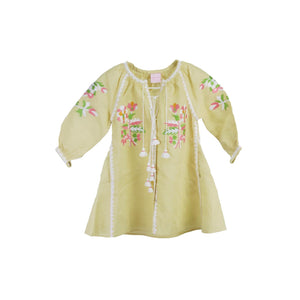 MARCH 11 KIDS GIRLS EMBROIDERED LINEN DRESS 4 YEARS