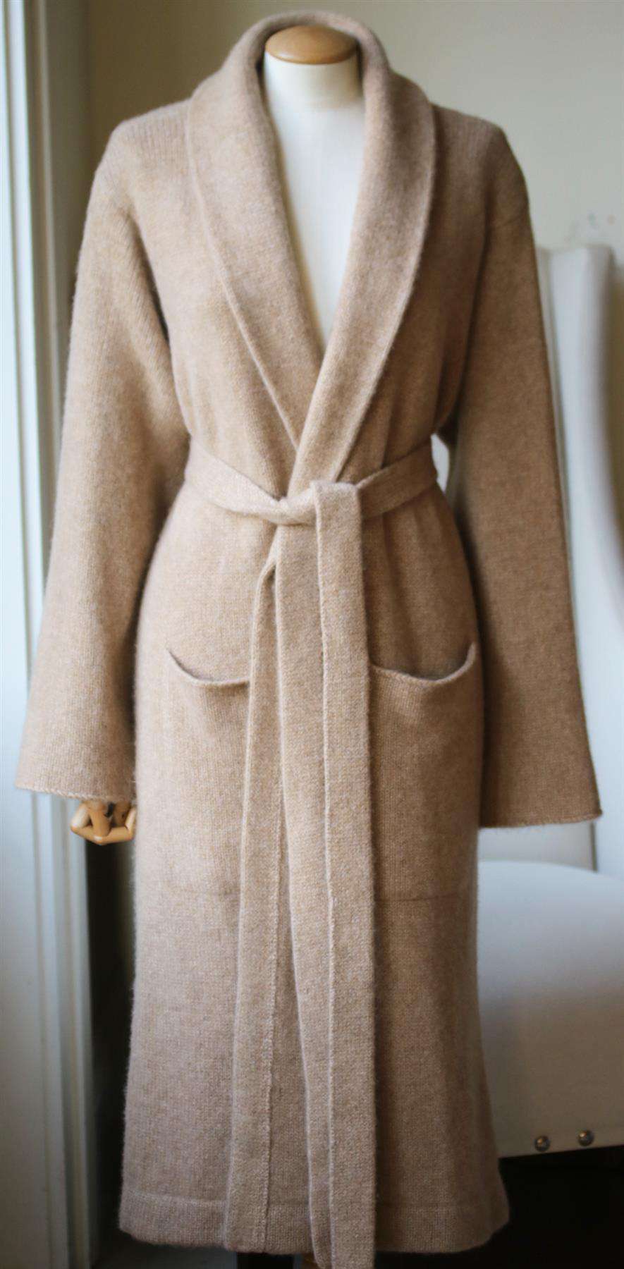 THE ELDER STATESMAN BELTED CASHMERE CARDIGAN LARGE