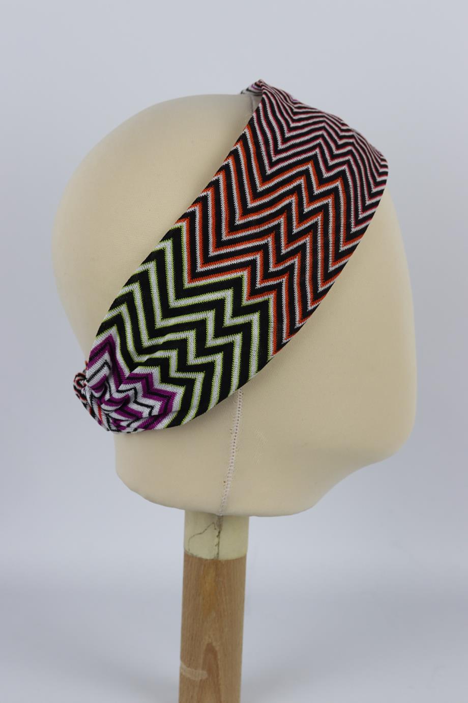 MISSONI STRIPED CROCHET KNIT HEADBAND ONE SIZE