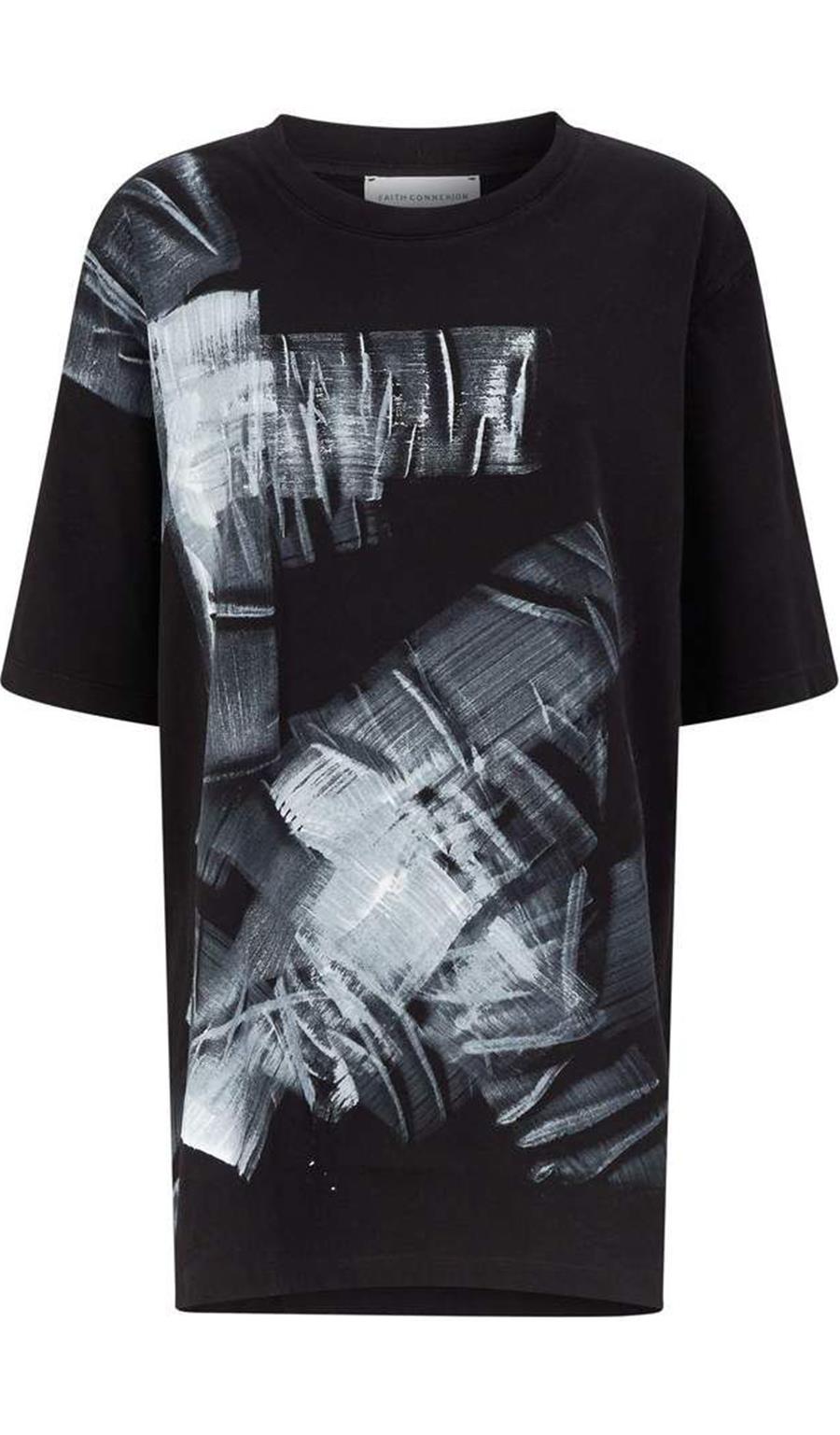 FAITH CONNEXION OVERSIZED PRINTED COTTON JERSEY T-SHIRT SMALL
