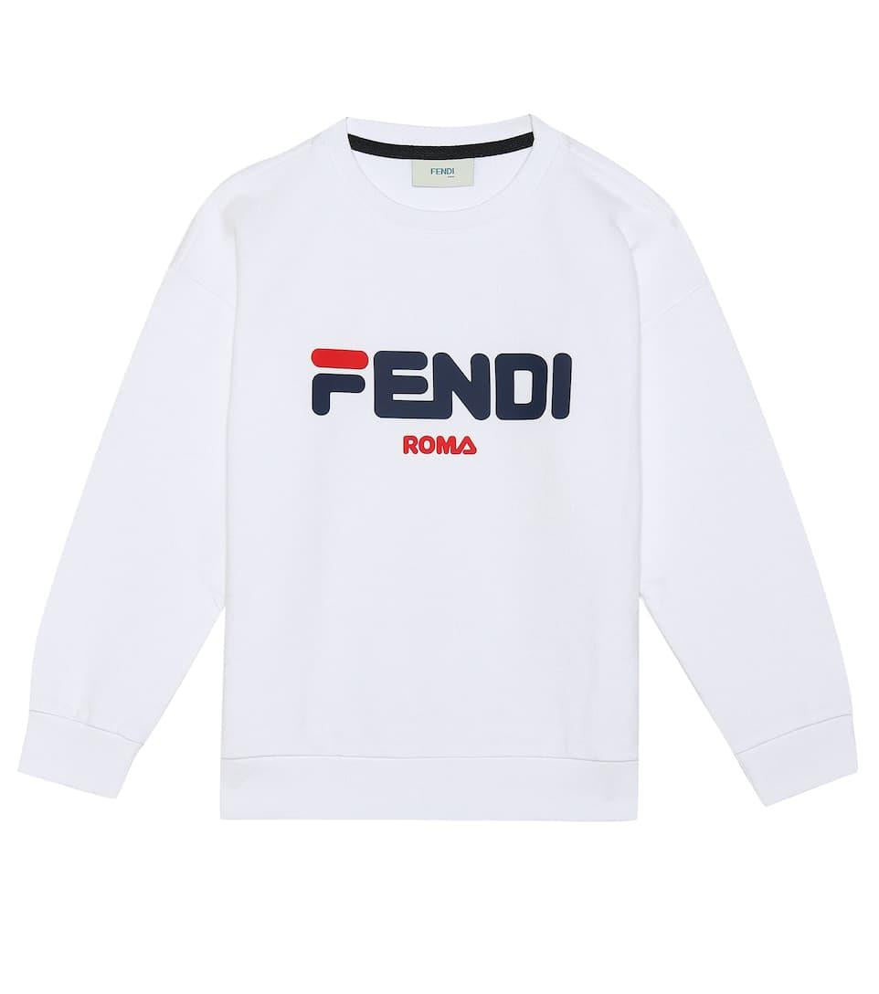 FENDI KIDS UNISEX LOGO PRINT COTTON SWEATSHIRT 6 YEARS