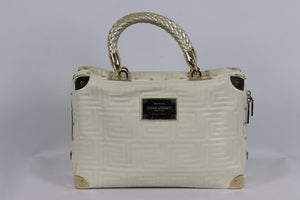 GIANNI VERSACE COUTURE VINTAGE EMBROIDERED LEATHER TOTE BAG