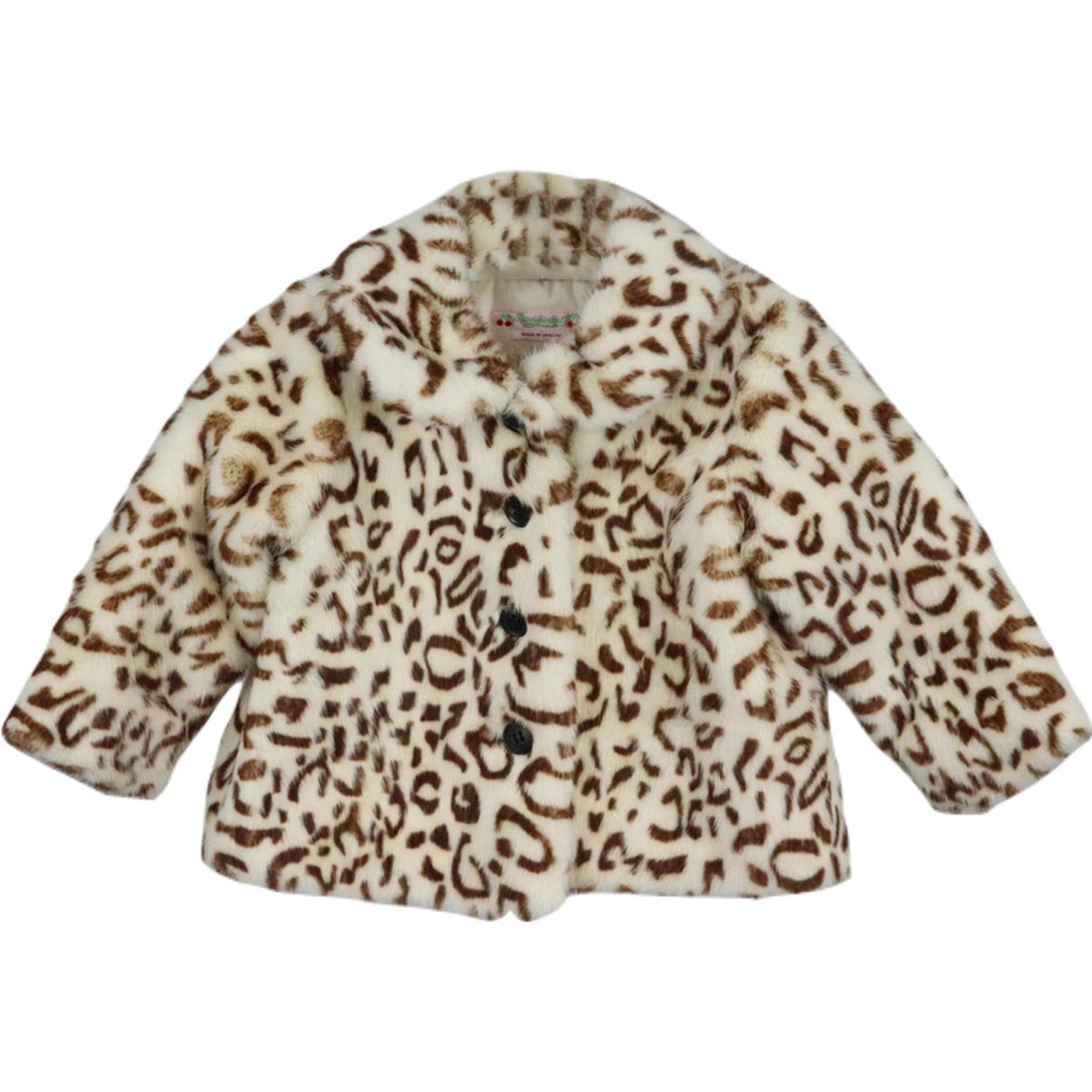 BONPOINT BABY GIRLS LEOPARD PRINT FAUX FUR JACKET 18 MONTHS