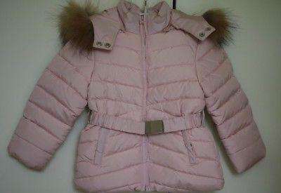 TARTINE ET CHOCOLAT GIRLS PALE PINK DOWN FILLED JACKET & FUR TRIM 3 YEARS