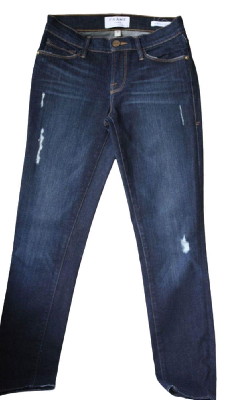 FRAME DENIM LE SKINNY DE JEANNE DISTRESSED JEANS IN LOS FELIZ W25 UK 6/8