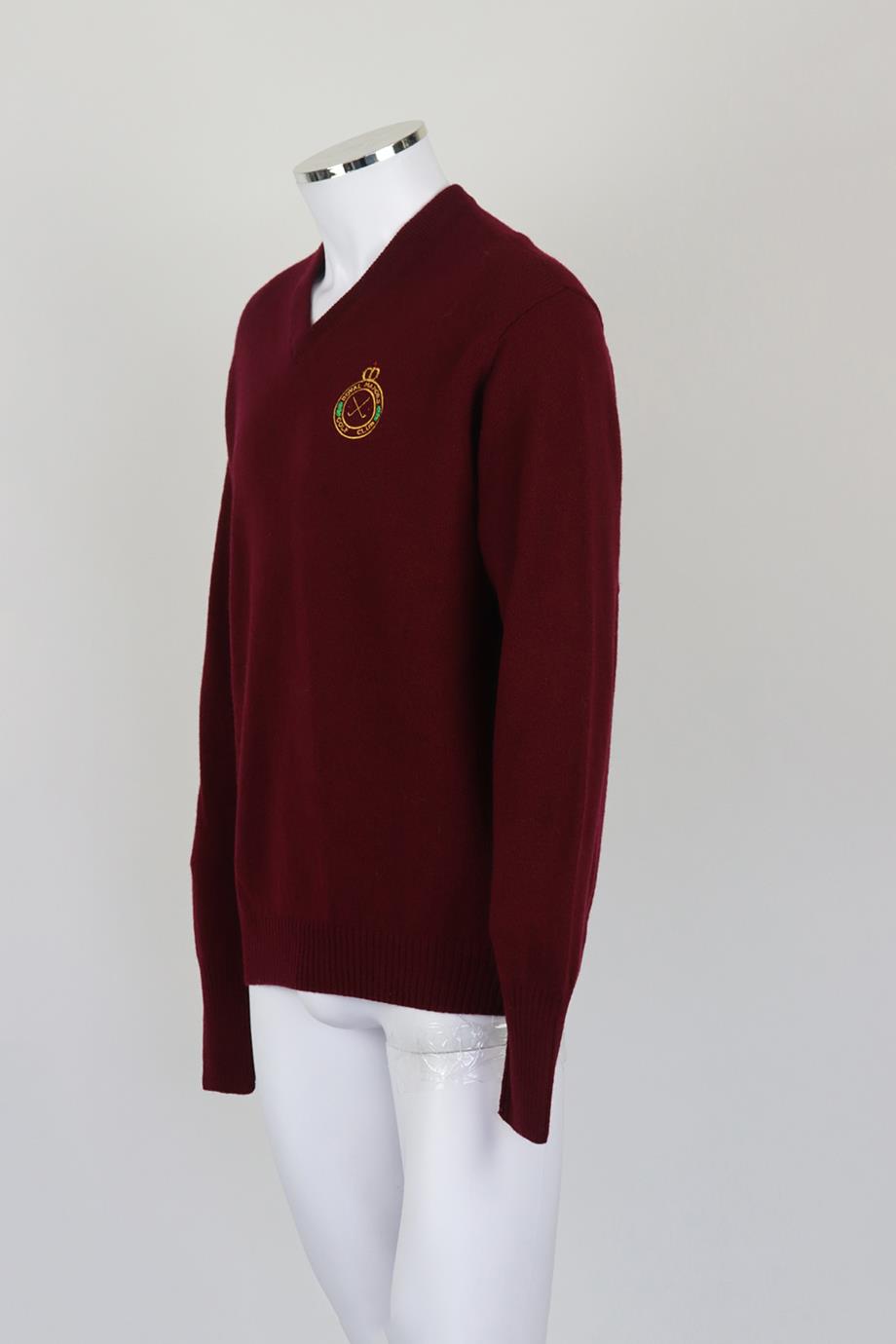 MANORS MEN'S EMBROIDERED WOOL SWEATER MEDIUM
