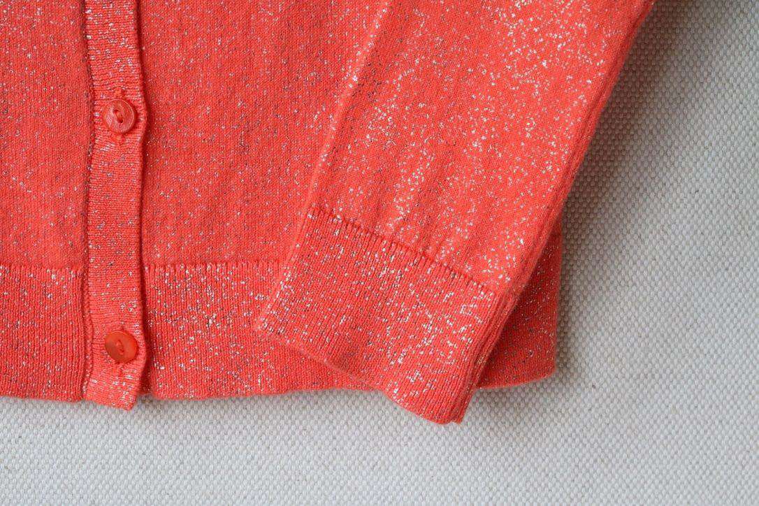 BONPOINT BABY GIRLS ORANGE SPARKLY CARDIGAN 3 YEARS