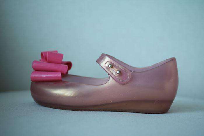 MINI MELISSA GIRLS PINK TRIPLE BOW SHOES EU 27 UK 9