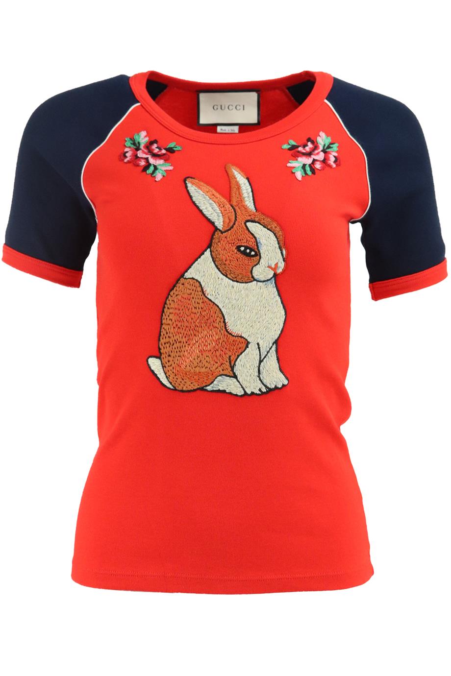 GUCCI APPLIQUÉD PRINTED COTTON JERSEY T-SHIRT XSMALL