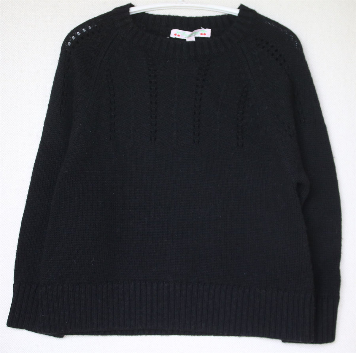 BONPOINT GIRLS BLACK WOOL SWEATER 4 YEARS