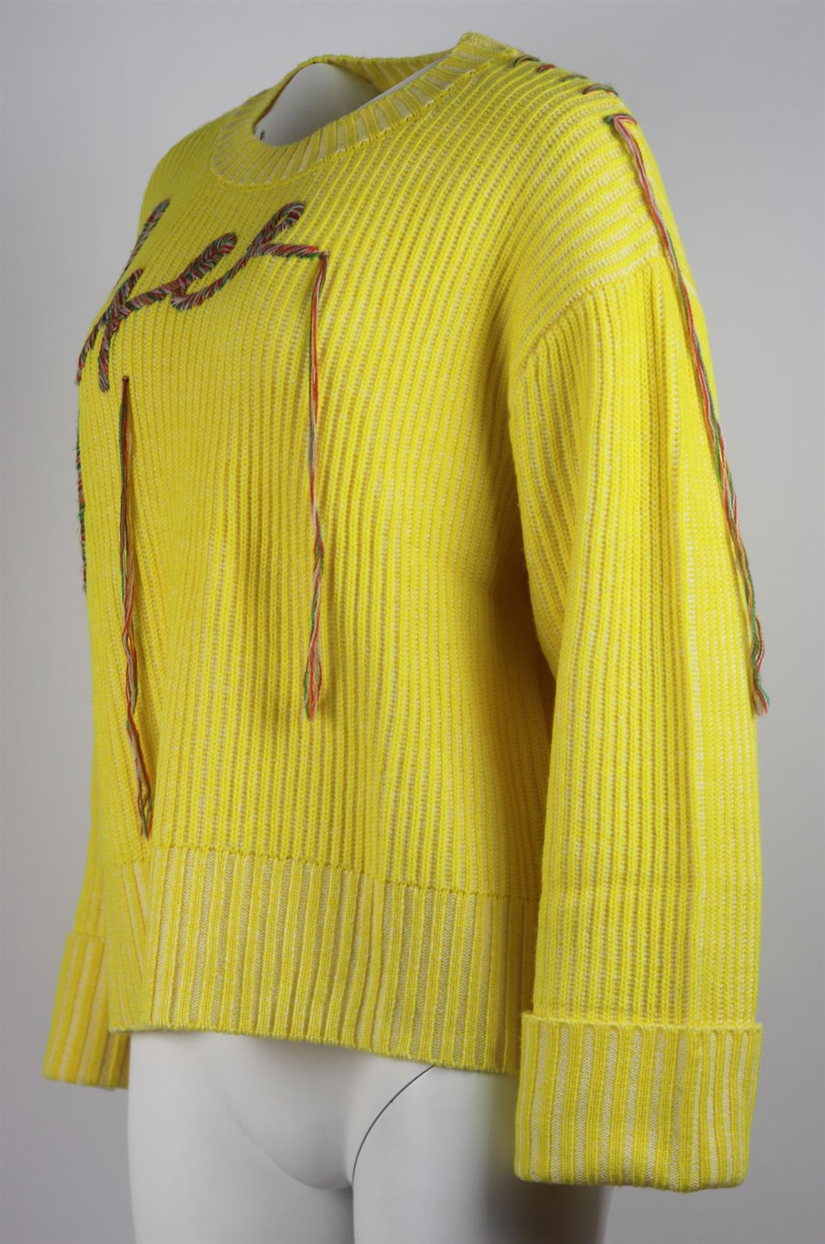 MIRA MIKATI EMBROIDERED RIBBED KNIT SWEATER FR 38 UK 10